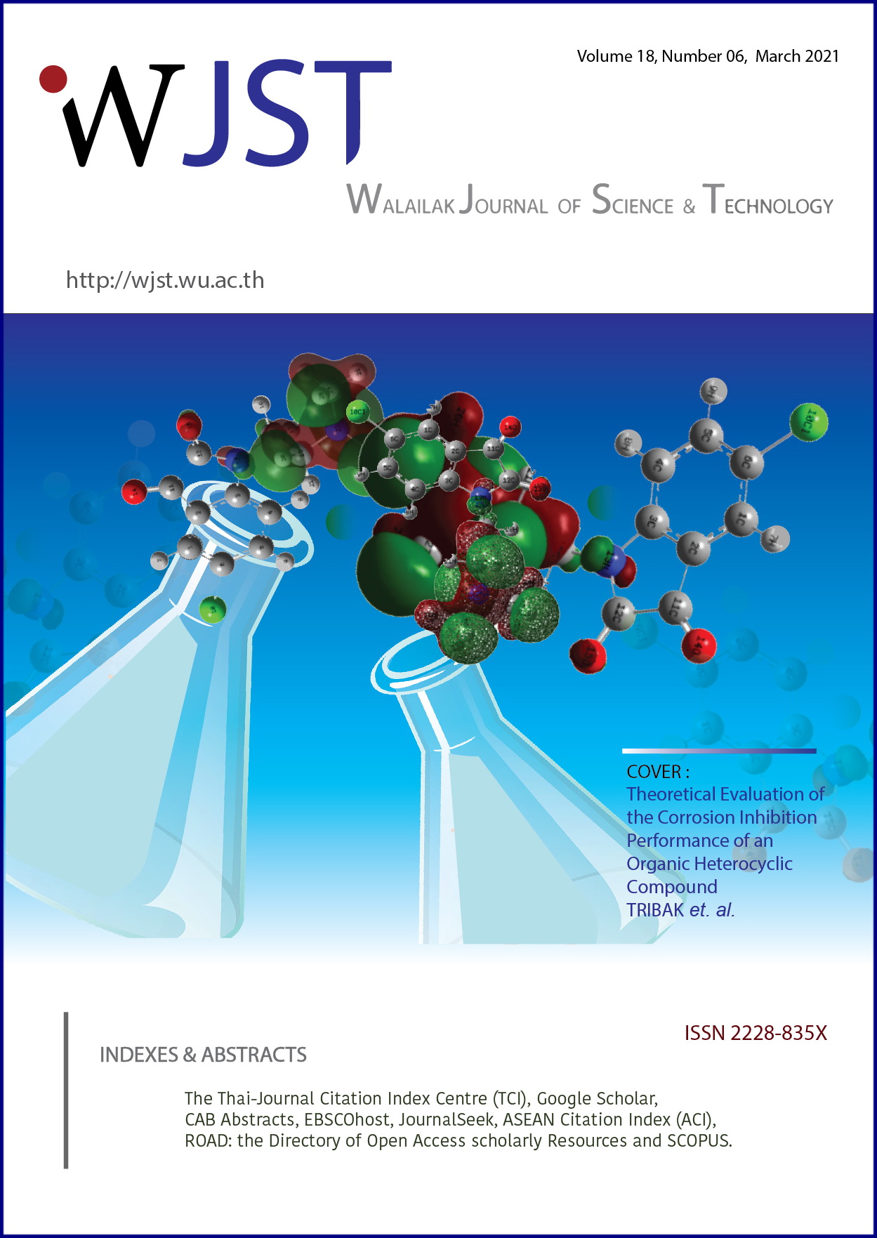 					View Vol. 18 No. 6 (2021): Walailak Journal of Science and Technology Volume 18, Number 6, 15 March 2021
				