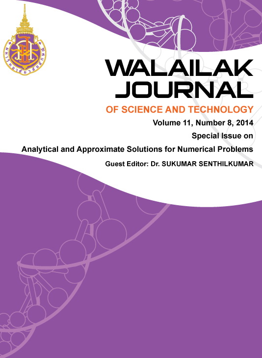 					View Vol. 11 No. 8 (2014): Special Issue on Analytical and Approximate Solutions for Numerical Problems
				